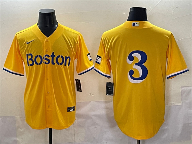 Boston Red Sox #3 Ceddanne Rafaela Gold City Connect Stitched Jersey - Zenithce