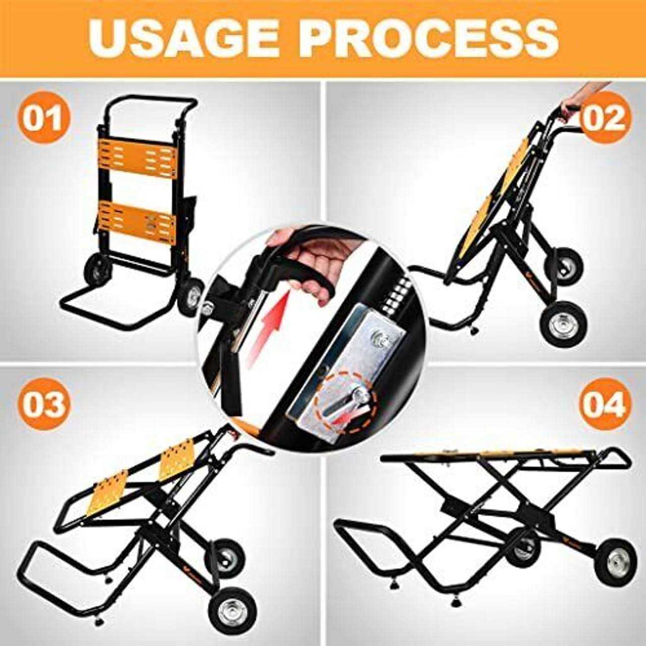WORKESS 4 in 1 Roller Stand Stable 440 Lbs Load Capacity with Saw Horses - Zenithce