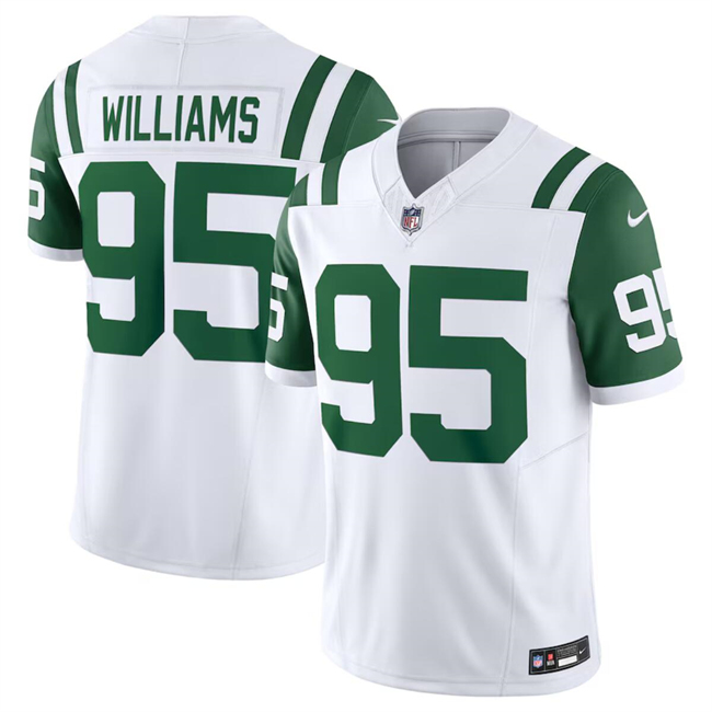 New York Jets #95 Quinnen Williams White Classic Alternate Vapor F.U.S.E. Limited Stitched Jersey - Zenithce