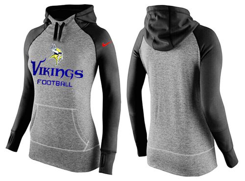 Women's Nike Minnesota Vikings Performance Hoodie Grey   Black - Zenithce