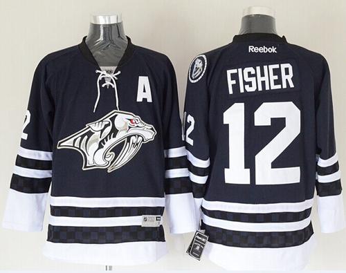 Predators #12 Mike Fisher Blue Third Stitched Jersey - Zenithce
