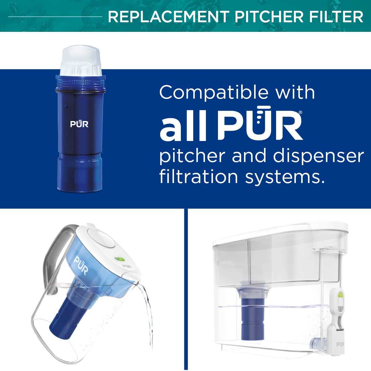 PUR Plus Water Pitcher Replacement Filters - Zenithce