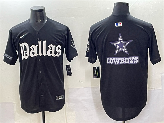 Dallas Cowboys Team Big Logo Black 'Gothic Lone Star Edition' Limited Stitched Jersey - Zenithce