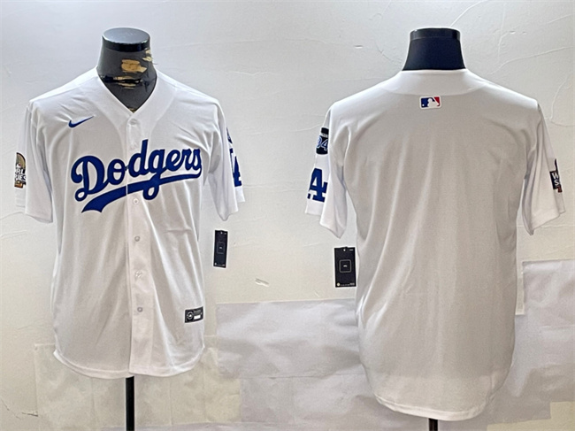 Los Angeles Dodgers Blank White 2024 World Series With Fernando Memorial Patch Home Limited Stitched Jersey - Zenithce