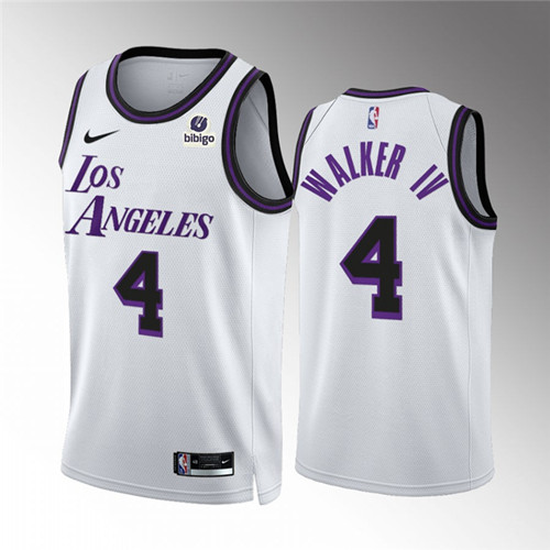 Los Angeles Lakers #4 Walker IV White City Edition Stitched Jersey - Zenithce