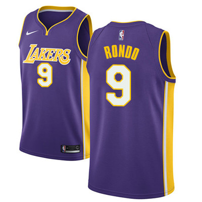 Los Angeles Lakers #9 Rajon Rondo Purple Swingman Statement Edition Jersey - Zenithce