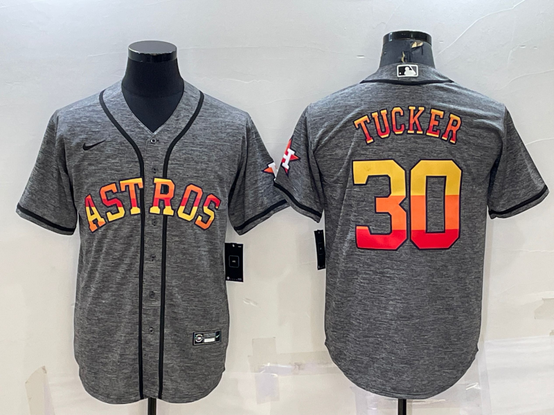 Houston Astros #30 Kyle Tucker Grey Cool Base Stitched Jersey - Zenithce