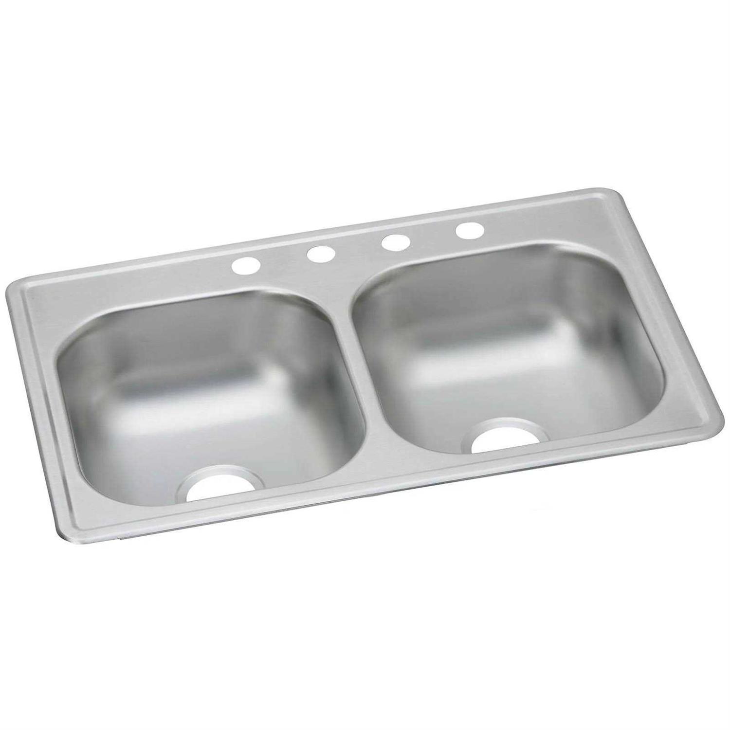 Elkay D22519 Dayton 25 inch Drop In Double Basin Stainless Steel Kitchen Sink - Zenithce