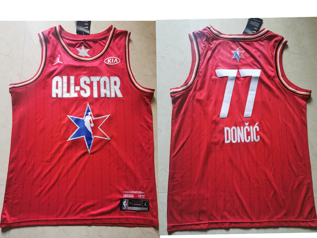 Dallas Mavericks #77 Luka Doncic Red Jordan Brand 2020 All-Star Game Swingman Stitched Jersey - Zenithce