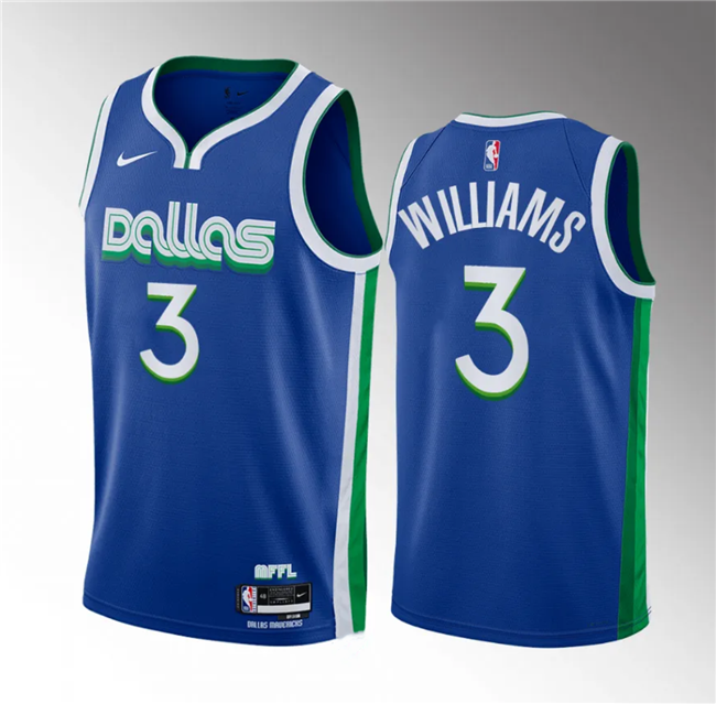 Dallas Mavericks #3 Grant Williams Blue City Edition Stitched Jersey - Zenithce