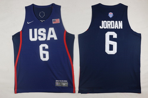2016 Olympics Team USA #6 DeAndre Jordan Navy Blue Stitched Swingman Jersey - Zenithce