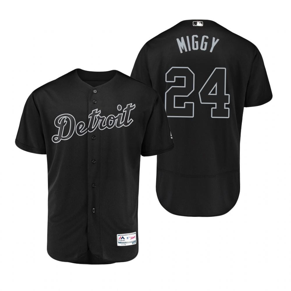 Tigers #24 Miguel Cabrera Black Flex Base Stitched Jersey - Zenithce