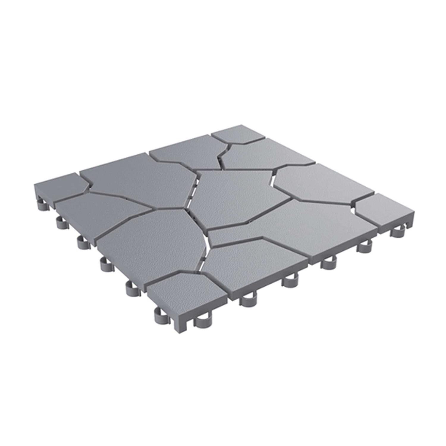 PURE ERA 1 ft. x 1 ft. Natural Real Stone Interlocking Indoor Outdoor Floor Deck Tiles - Zenithce