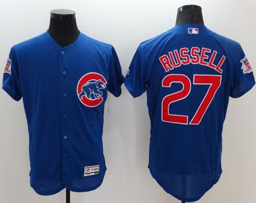 Cubs #27 Addison Russell Blue Flexbase Authentic Collection Stitched Jersey - Zenithce