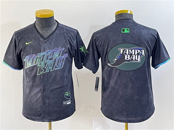 Tampa Bay Rays Team Big Logo Charcoal 2024 City Connect Limited Stitched Jersey - Zenithce