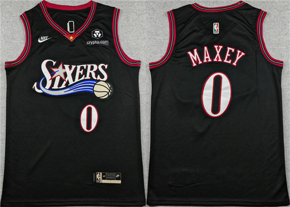 Philadelphia 76ers #0 Tyrese Maxey Black 2025 Classic Edition Stitched Stitched Jersey - Zenithce