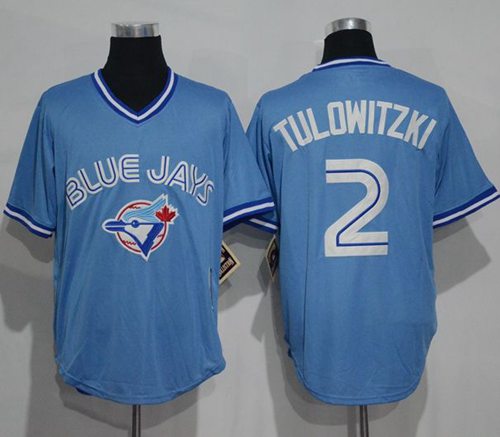 Blue Jays #2 Troy Tulowitzki Light Blue Cooperstown Throwback Stitched Jersey - Zenithce