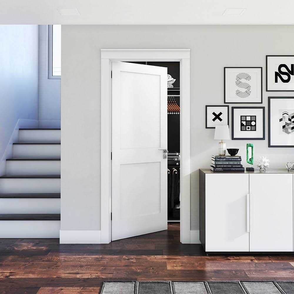 Paneled Wood Primed Barn Door with Installation Hardware Kit Calhome - Zenithce