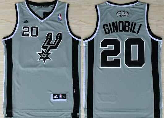 San Antonio Spurs #20 Manu Ginobili Revolution 30 Swingman Gray Jersey - Zenithce