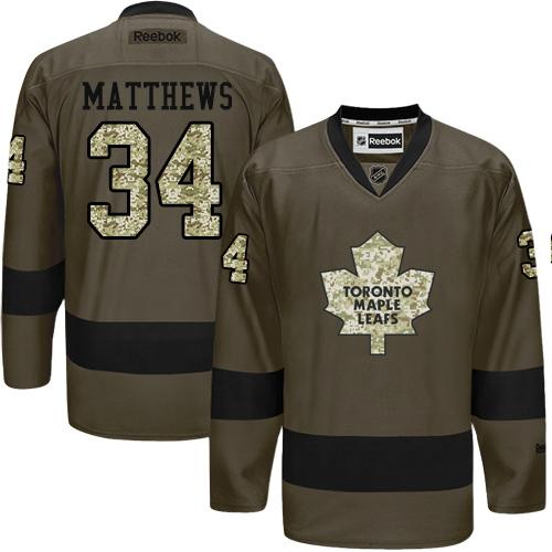 Maple Leafs #34 Auston Matthews Green Salute To Service Stitched Jersey - Zenithce
