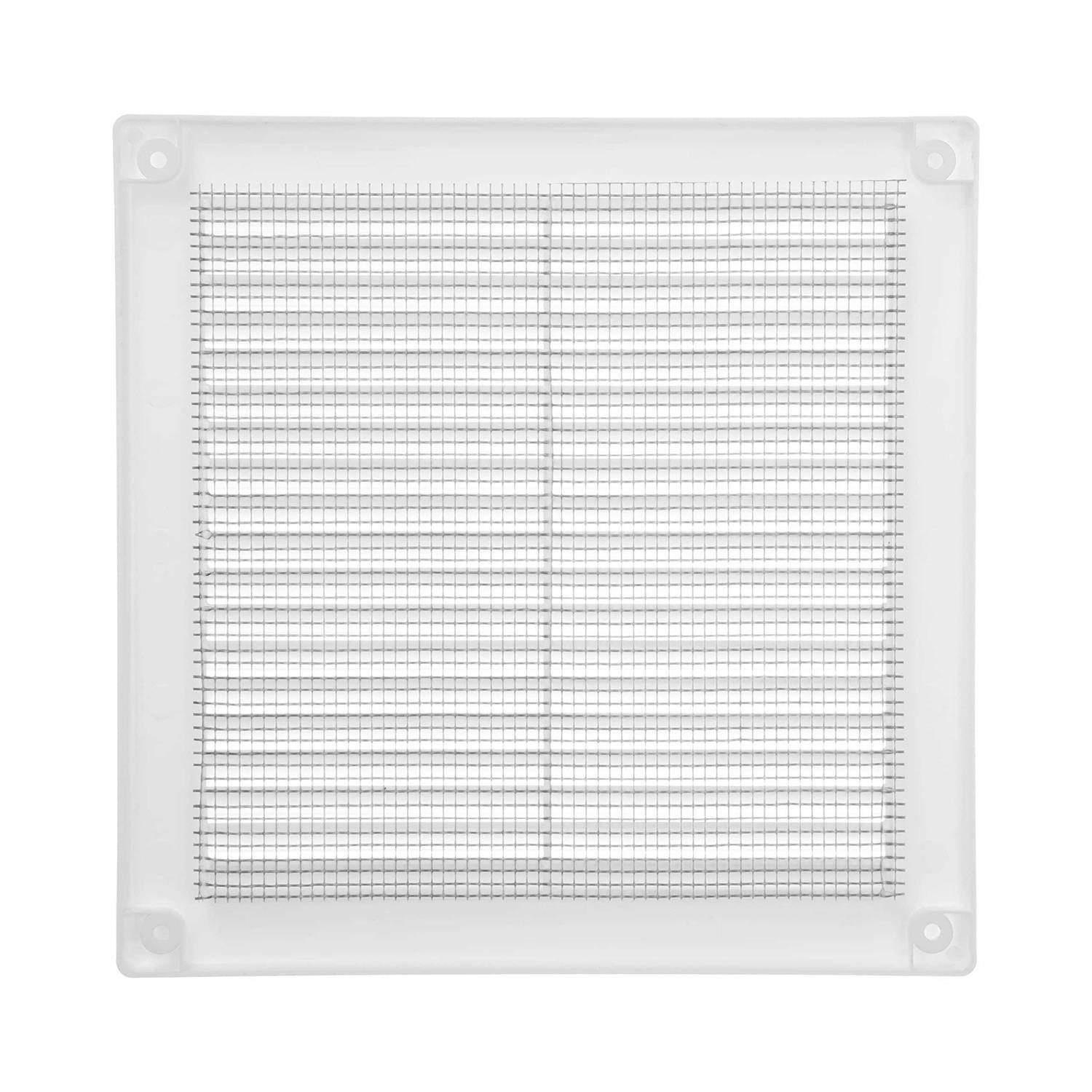 ECOPRO Vent White Square Vent Grille with Protective mesh. Lightweight Plastic Ventilation Register/Cover. Indoor and Outdoor Soffit - Zenithce