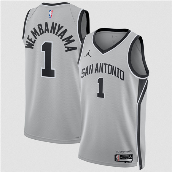 San Antonio Spurs #1 Victor Wembanyama Silver 2025 Statement Edition Stitched Jersey - Zenithce