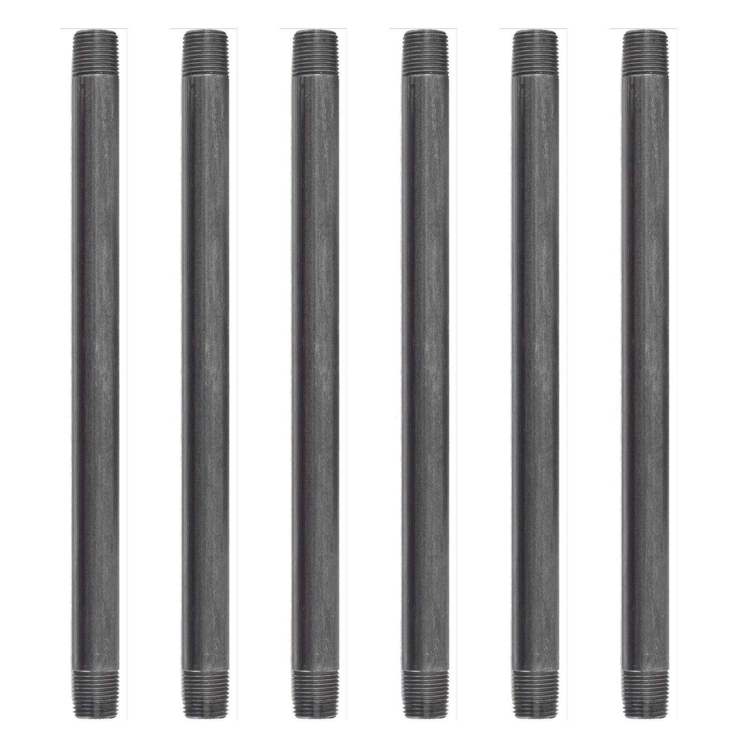 PIPE DECOR 1/2 in. x Black Industrial Steel Grey Plumbing - Zenithce