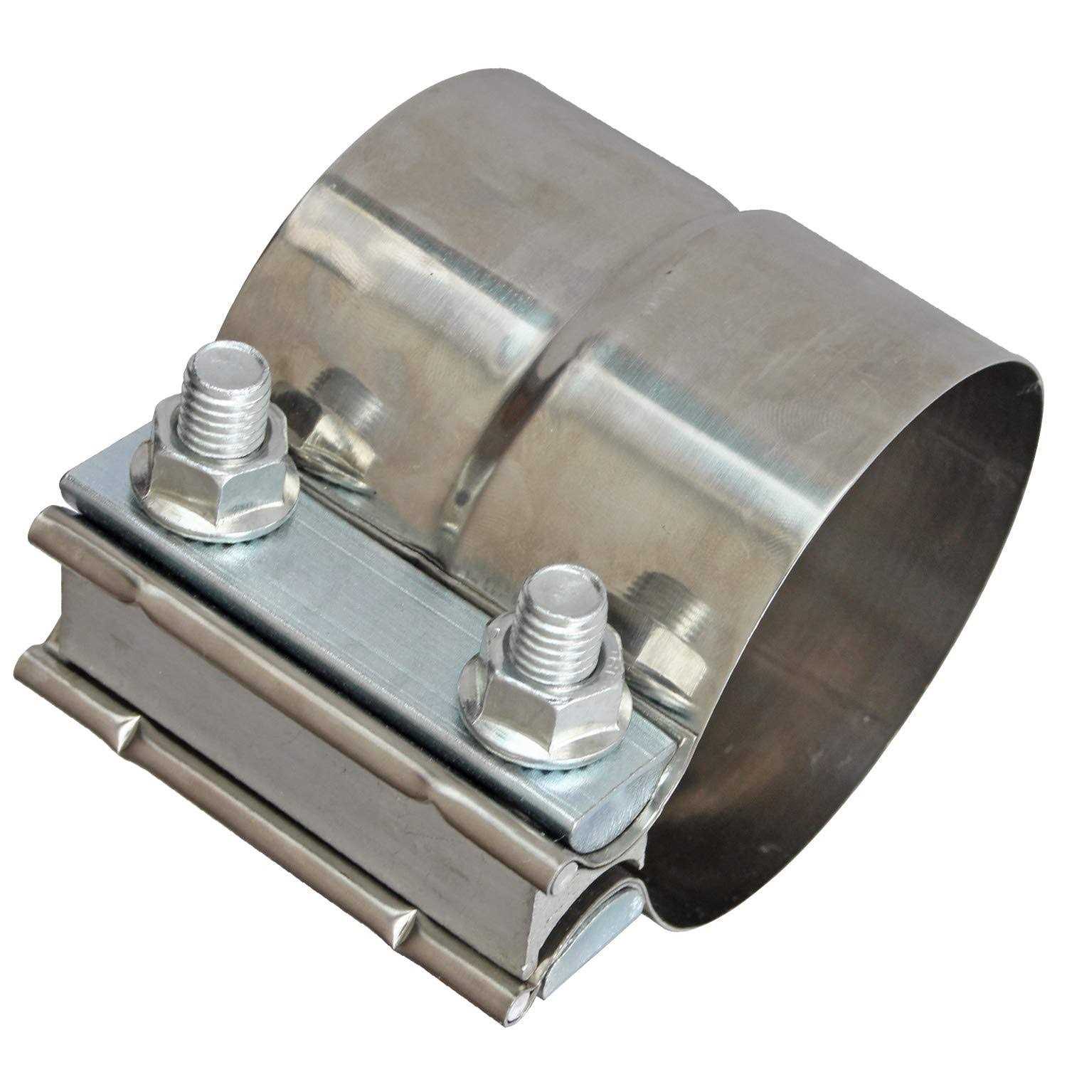 Exhaust Clamps Band Clamp Lap Joint Stainless Steel Lap Joint Exhaust Band Clamp with 1 Block 2Pcs Od Id Exhaust Pipe - Zenithce