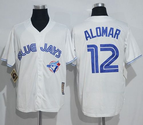 Blue Jays #12 Roberto Alomar White Cooperstown Throwback Stitched Jersey - Zenithce