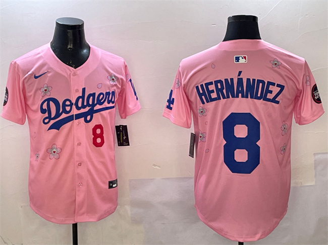 Los Angeles Dodgers #8 Enrique Hernández Pink 2025 Tokyo Series Limited Stitched Jersey - Zenithce