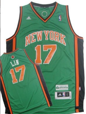 New York Knicks #17 Jeremy Lin Revolution 30 Swingman Green Jersey - Zenithce