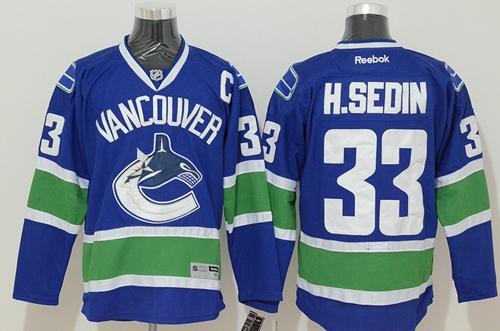 Canucks #33 Henrik Sedin Blue Stitched Jersey - Zenithce