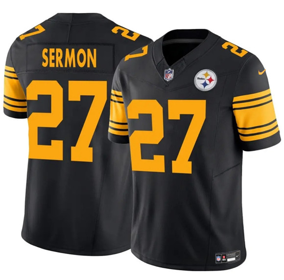 Pittsburgh Steelers #27 Trey Sermon Black 2025 F.U.S.E. Color Rush Vapor Untouchable Limited Football Stitched Jersey - Zenithce