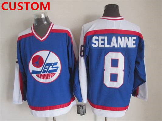 Winnipeg Jets Custom 1979-80 Blue CCM Vintage Throwback Jersey - Zenithce