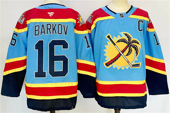 Florida Panthers #16 Aleksander Barkov Blue 2024-25 Reverse Retro With C Patch Stitched Jersey - Zenithce