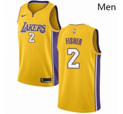 Los Angeles Lakers 2 Derek Fisher Swingman Gold Home Jersey Icon Edition - Zenithce