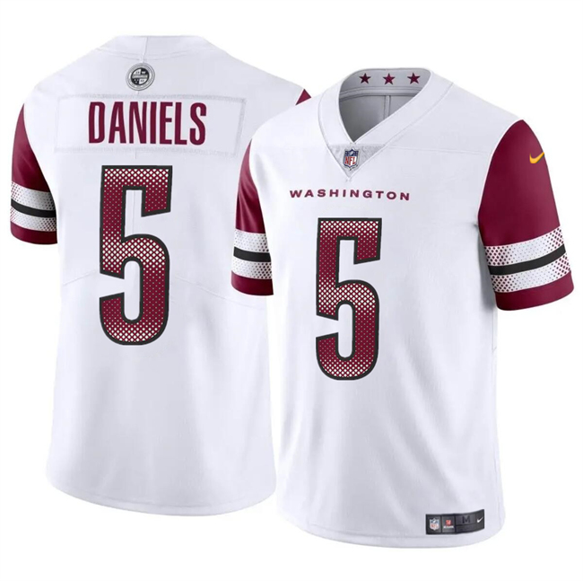 Washington Commanders #5 Jayden Daniels White 2024 Draft Vapor Limited Stitched Jersey - Zenithce