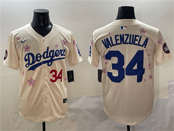 Los Angeles Dodgers #34 Fernando Valenzuela Cream 2025 Tokyo Series Limited Stitched Jersey - Zenithce