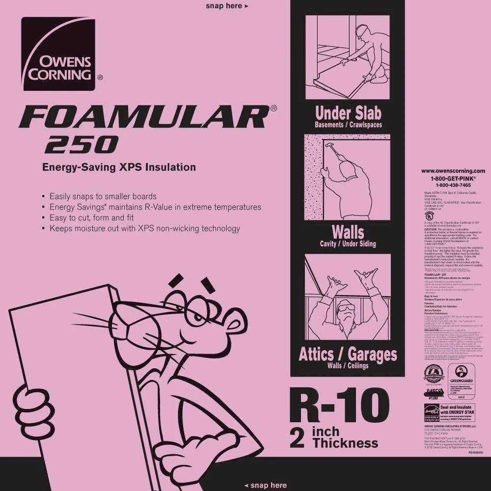 Owens Corning Foamular 250 XPS Insulation Board - Zenithce