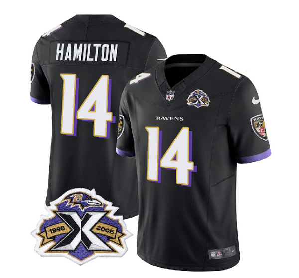 Baltimore Ravens #14 Kyle Hamilton Black 2023 F.U.S.E With Patch Throwback Vapor Limited Stitched Jersey - Zenithce