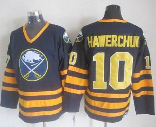 Sabres #10 Dale Hawerchuk Navy Blue CCM Throwback Stitched Jersey - Zenithce