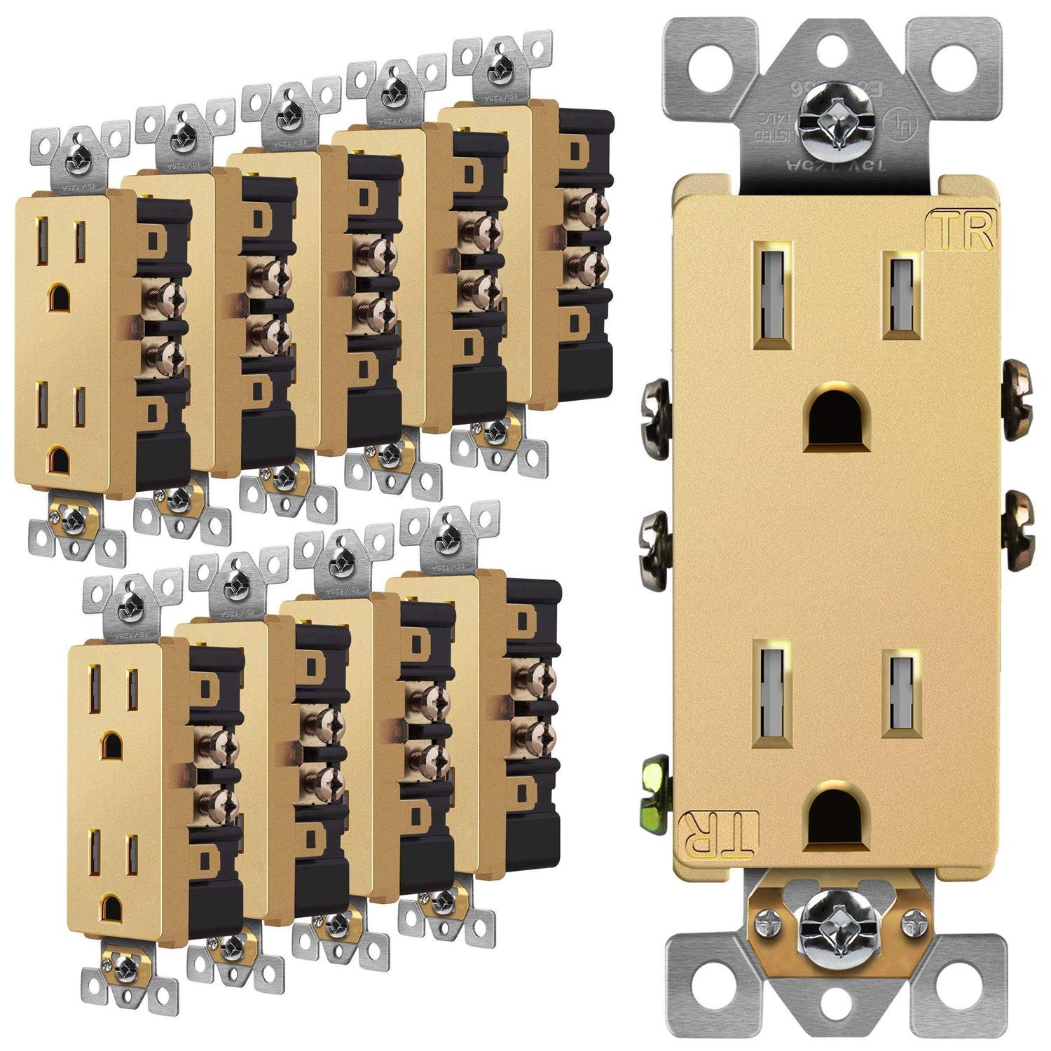 Enerlites Elite Series Decorator Receptacle Child Safe Tamper-Resistant Outlet - Zenithce