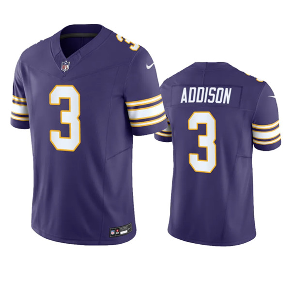Minnesota Vikings #3 Jordan Addison Purple 2023 F.U.S.E. Vapor Untouchable Stitched Jersey - Zenithce