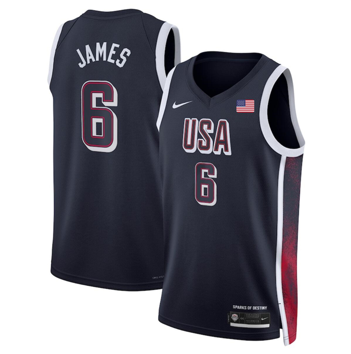 USA #6 LeBron James Navy 2024 Swingman Stitched Jersey - Zenithce
