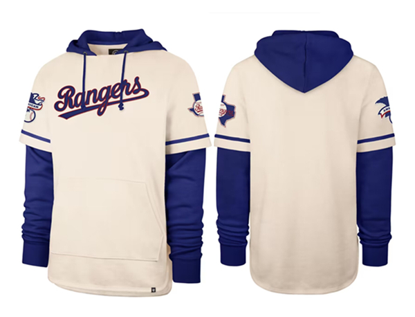 Texas Rangers Cream Pullover Hoodie - Zenithce