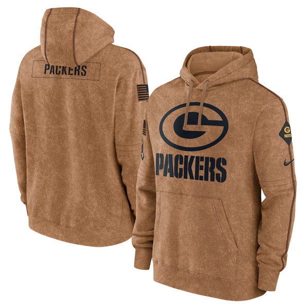 Green Bay Packers 2023 Brown Salute To Service Pullover Hoodie - Zenithce