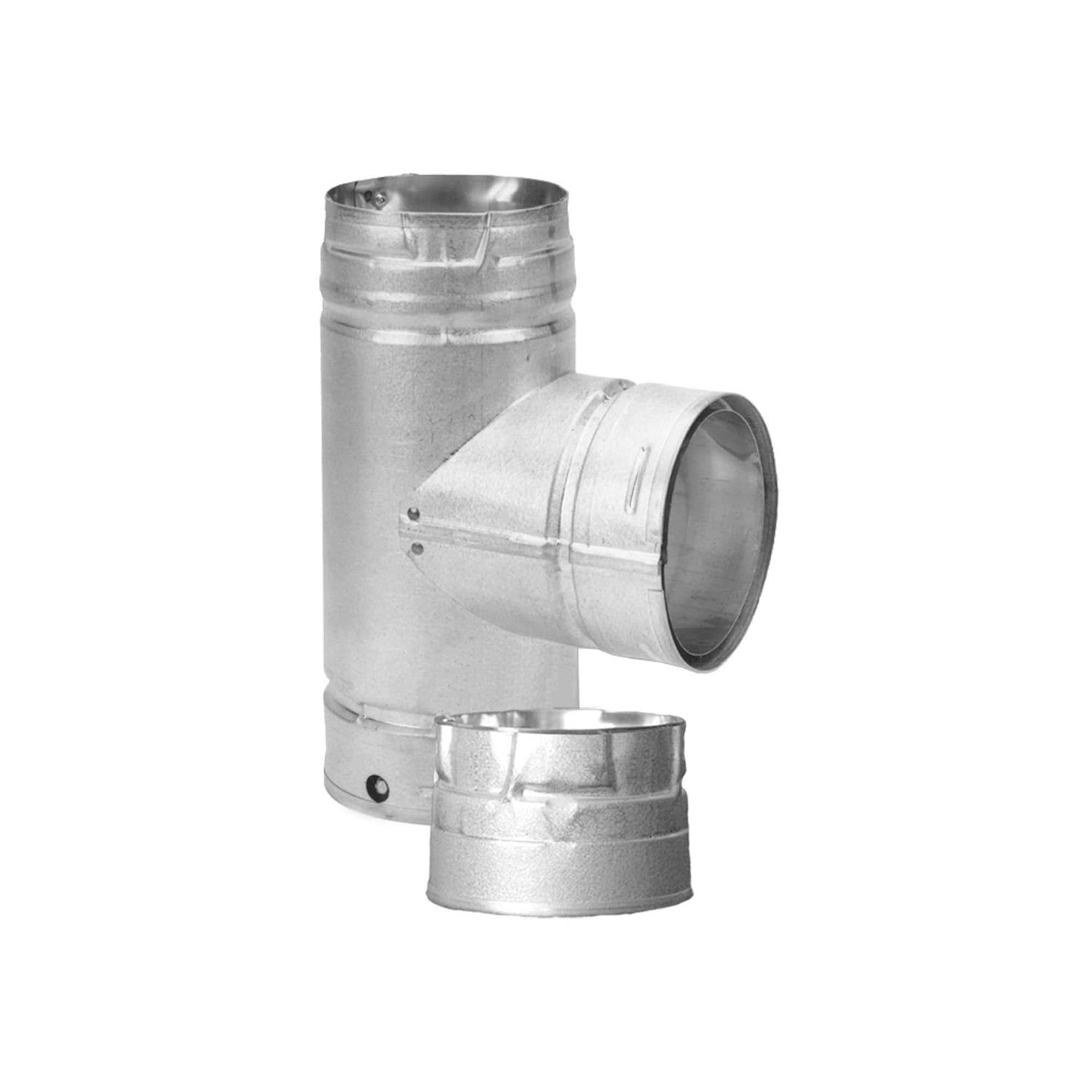 DuraVent PelletVent Silver Pellet Vent Clean-Out Tee 3PVL-T - Zenithce