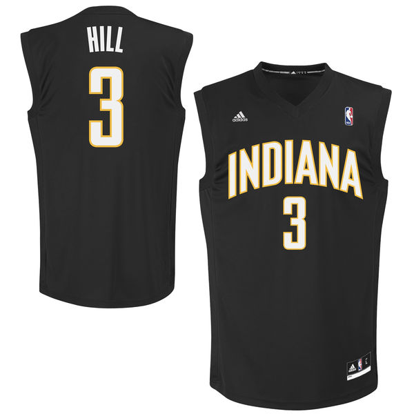 Indiana Pacers 3 George Hill Black Fashion Replica Jersey - Zenithce