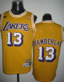 Los Angeles Lakers #13 Wilt Chamberlain Yellow Swingman Throwback Jersey - Zenithce