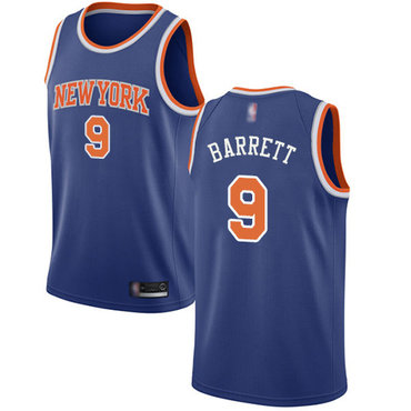 Knicks #9 R.J. Barrett Blue Icon Edition Swingman Jersey - Zenithce